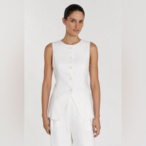NWT DISSH Alessia White Linen Vest, size 4